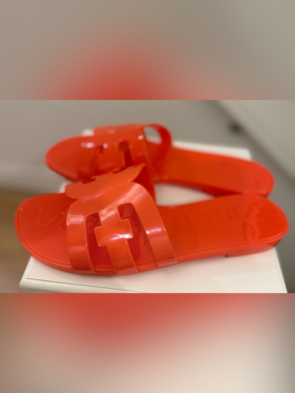 Sam Edelman Bay Jelly Slide Sandals | Neon Orange | Women’s Size 9 - Picture 6 of 6